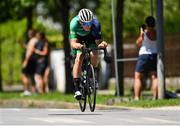 27 July 2023; Conor Murphy of Team Ireland competes in the boys road race during day four of the 2023 Summer European Youth Olympic Festival in Maribor, Slovenia. Photo by Tyler Miller/Sportsfile