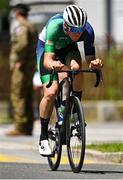 27 July 2023; Conor Murphy of Team Ireland competes in the boys road race during day four of the 2023 Summer European Youth Olympic Festival in Maribor, Slovenia. Photo by Tyler Miller/Sportsfile