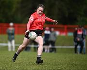 27 July 2023; Clodagh Keane of Canada in action against Brittany during day four of the FRS Recruitment GAA World Games 2023 at the Owenbeg Centre of Excellence in Dungiven, Derry. Photo by Piaras Ó Mídheach/Sportsfile