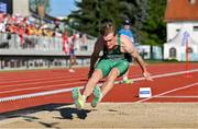 27 July 2023; Michael Kent of Team Ireland competes in the boys long jump final during day four of the 2023 Summer European Youth Olympic Festival at Poljane Athletics Stadium in Maribor, Slovenia. Photo by Tyler Miller/Sportsfile