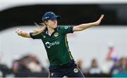 28 July 2023; Georgina Dempsey of Ireland fields the ball during match three of the Certa Women’s One Day International Challenge series between Ireland and Australia at Castle Avenue Cricket Ground in Dublin. Photo by Seb Daly/Sportsfile
