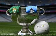 28 July 2023; The Sam Maguire cup is pictured with the jerseys of Dublin and Kerry ahead of the GAA All-Ireland Senior Football Championship Final between Dublin and Kerry at Croke Park on Sunday. Photo by David Fitzgerald/Sportsfile