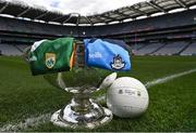 28 July 2023; The Sam Maguire cup is pictured with the jerseys of Dublin and Kerry ahead of the GAA All-Ireland Senior Football Championship Final between Dublin and Kerry at Croke Park on Sunday. Photo by David Fitzgerald/Sportsfile