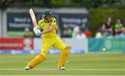 28 July 2023; Australia batter Annabel Sutherland during match three of the Certa Women’s One Day International Challenge series between Ireland and Australia at Castle Avenue Cricket Ground in Dublin. Photo by Seb Daly/Sportsfile