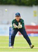 28 July 2023; Ireland wicketkeeper Amy Hunter during match three of the Certa Women’s One Day International Challenge series between Ireland and Australia at Castle Avenue Cricket Ground in Dublin. Photo by Seb Daly/Sportsfile