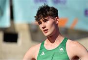 28 July 2023; Davey Davitt of Team Ireland after competing in the boy's 400m hurdles final during day five of the 2023 Summer European Youth Olympic Festival at Poljane Athletics Stadium in Maribor, Slovenia. Photo by Tyler Miller/Sportsfile