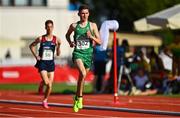 28 July 2023; Oisin McGloin of Team Ireland competes in the boy's 3000m final during day five of the 2023 Summer European Youth Olympic Festival at Poljane Athletics Stadium in Maribor, Slovenia. Photo by Tyler Miller/Sportsfile