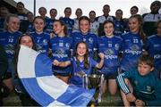 28 July 2023; Cavan players celebrate after the LGFA All-Ireland U16 A Championship final replay match between Cork and Cavan at TUS Gaelic Grounds in Limerick. Photo by Michael P Ryan/Sportsfile