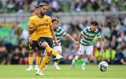 29 July 2023; Matheus Cunha of Wolverhampton Wanderers scores his side's first goal, a penalty, during the pre-season friendly match between Celtic and Wolverhampton Wanderers at the Aviva Stadium in Dublin. Photo by Seb Daly/Sportsfile