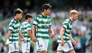 29 July 2023; Hyeongyu Oh of Celtic, centre, during the pre-season friendly match between Celtic and Wolverhampton Wanderers at the Aviva Stadium in Dublin. Photo by Seb Daly/Sportsfile