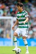 29 July 2023; Hyeongyu Kwon of Celtic during the pre-season friendly match between Celtic and Wolverhampton Wanderers at the Aviva Stadium in Dublin. Photo by Seb Daly/Sportsfile