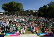 30 July 2023; Supporters during a Republic of Ireland takeover of the FIFA Fan Festival at South Bank Parklands in Brisbane, Australia, ahead of their final Group B match of the FIFA Women's World Cup 2023, against Nigeria. Photo by Stephen McCarthy/Sportsfile