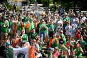 30 July 2023; Supporters during a Republic of Ireland takeover of the FIFA Fan Festival at South Bank Parklands in Brisbane, Australia, ahead of their final Group B match of the FIFA Women's World Cup 2023, against Nigeria. Photo by Stephen McCarthy/Sportsfile