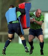 11 November 1997; Keith Wood, right, is tackled by Kevin Maggs during Ireland rugby squad training at the University of Limerick in Limerick. Photo by Matt Browne/Sportsfile