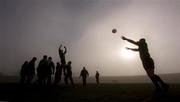 3 February 1998; Hooker Keith Wood throws the ball into team-mate Eric Miller in a lineout during Ireland rugby squad training at the University of Limerick in Limerick. Photo by Matt Browne/Sportsfile