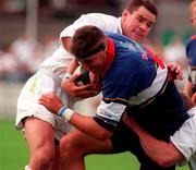 16 August 1997; Aaron Freeman of Leinster is tackled by Andy Ward of Ulster during the Interprovincial rugby match between Leinster and Ulster in Donnybrook Stadium in Dublin. Photo by Brendan Moran/Sportsfile