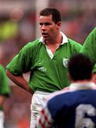 7 March 1998; Andy Ward of Ireland on his debut prior to the Five Nations Rugby Championship match between France and Ireland at the Stade De France in Paris, France. Photo by Brendan Moran/Sportsfile