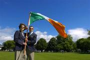 1 July 2004; Irish Olympic athletes Sonia O'Sullivan and Rory Fitzpatrick at the launch in Dublin of the Irish Olympic team's Parade Uniform which they will wear at the Opening Ceremony in this year's Summer Olympic Games in Athens. Picture credit; Brendan Moran / SPORTSFILE