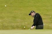 2 July 2004; Paul McGinley pitches onto the 18th green during the Smurfit European Open. South Course, K Club, Straffan, Co. Kildare, Ireland. Picture credit; Matt Browne / SPORTSFILE