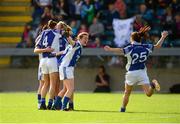 31 August 2013; Cavan players celebrate at the final whistle. TG4 All-Ireland Ladies Football Intermediate Championship, Semi-Final, Cavan v Down, Kingspan Breffni Park, Cavan. Photo by Sportsfile