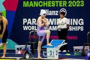 31 July 2023; Roisin Ryan of Ireland before the Women’s 100m Butterfly S13 during day one of the World Para Swimming Championships 2023 at Manchester Aquatics Centre in Manchester. Photo by Paul Greenwood/Sportsfile