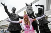 1 August 2023; Bride-to-be Dani Evans from Bristol, England during day two of the Galway Races Summer Festival 2023 at Galway Racecourse in Ballybrit, Galway. Photo by David Fitzgerald/Sportsfile