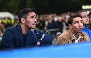 4 August 2023; Promoter Jamie Conlan, left, and boxer Michael Conlan during the Féile Fight Night at Falls Park in Belfast. Photo by Ramsey Cardy/Sportsfile