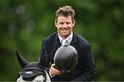 9 August 2023; Shane Sweetnam of Ireland on Out Of The Blue SCF after winning the Longines FEI Dublin Horse Show - Sport Ireland Classic at the RDS in Dublin. Photo by Sam Barnes/Sportsfile