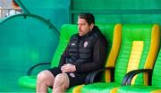 10 August 2023; Derry City manager Ruaidhrí Higgins before the UEFA Europa Conference League Third Qualifying Round First Leg match between Tobol and Derry City at Kostanay Central Stadium in Kostanay, Kazakhstan. Photo by Kaskyrbai Koishymanov/Sportsfile