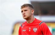 10 August 2023; Ronan Boyce of Derry City before the UEFA Europa Conference League Third Qualifying Round First Leg match between Tobol and Derry City at Kostanay Central Stadium in Kostanay, Kazakhstan. Photo by Kaskyrbai Koishymanov/Sportsfile