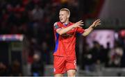 11 August 2023; Gavin Molloy of Shelbourne during the SSE Airtricity Men's Premier Division match between Shelbourne and Shamrock Rovers at Tolka Park in Dublin. Photo by Seb Daly/Sportsfile