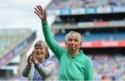 13 August 2023; 1976 Kerry All-Ireland winning captain Mary Geaney is honoured at half-time of the TG4 LGFA All-Ireland Senior Championship Final at Croke Park in Dublin. Photo by Seb Daly/Sportsfile