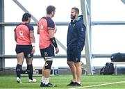 15 August 2023; Head coach Andy Farrell speaks to Iain Henderson during an Ireland rugby squad training session at the IRFU High Performance Centre in Dublin. Photo by Harry Murphy/Sportsfile