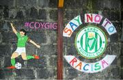 18 August 2023; A Kerry FC mural is seen before the Sports Direct Men’s FAI Cup Second Round match between Kerry FC and Drogheda United at Mounthawk Park in Tralee, Kerry. Photo by Michael P Ryan/Sportsfile