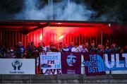 18 August 2023; Drogheda United supporters during the Sports Direct Men’s FAI Cup Second Round match between Kerry FC and Drogheda United at Mounthawk Park in Tralee, Kerry. Photo by Michael P Ryan/Sportsfile