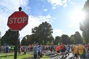 19 August 2023; Runners make their way to the start of the Irish Life Race Series – Frank Duffy 10 Mile at Phoenix Park in Dublin. Photo by Piaras Ó Mídheach/Sportsfile