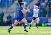 19 August 2023; Katie Whelan of Leinster makes a break on her way to scoring her side's fifth try during the Vodafone Women’s Interprovincial Championship match between Leinster and Ulster at Energia Park in Dublin. Photo by Ben McShane/Sportsfile