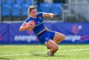 19 August 2023; Leah Tarpey of Leinster scores her side's sixth try during the Vodafone Women’s Interprovincial Championship match between Leinster and Ulster at Energia Park in Dublin. Photo by Ben McShane/Sportsfile