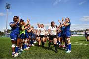 19 August 2023; Ulster players are given a guard of honor by the Leinster players after the Vodafone Women’s Interprovincial Championship match between Leinster and Ulster at Energia Park in Dublin. Photo by Ben McShane/Sportsfile