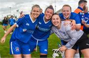 19 August 2023; Wilton United players celebrate following the FAI Women’s Amateur Shield Final 2023 match between St Patrick’s CYFC and Wilton United at Newhill Park in Two Mile Borris, Tipperary. Photo by Tom Beary/Sportsfile