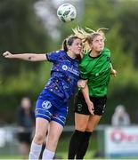 19 August 2023; Lisa Murphy of Bohemians in action against Kate Mooney of Peamount United during the SSE Airtricity Women's Premier Division match between Peamount United and Bohemians at PRL Park in Greenogue, Dublin. Photo by Stephen Marken/Sportsfile