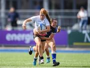 19 August 2023; Erin McConalogue of Ulster is tackled by Niamh Murphy of Leinster during the Girl’s Interprovincial Championship match between Leinster and Ulster at Energia Park in Dublin. Photo by John Sheridan/Sportsfile