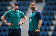 22 August 2023; Head coach Andy Farrell and forwards coach Paul O'Connell during an Ireland rugby squad training session at Parc des Sports Jean Dauger in Bayonne, France. Photo by Harry Murphy/Sportsfile