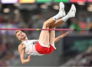 22 August 2023; Norbert Kobielski of Poland competes in the men's high jump final during day four of the World Athletics Championships at the National Athletics Centre in Budapest, Hungary. Photo by Sam Barnes/Sportsfile