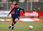 20 August 2023; Jake Mulraney of St Patrick's Athletic during the Sports Direct Men’s FAI Cup Second Round match between Derry City and St Patrick’s Athletic at The Ryan McBride Brandywell Stadium in Derry. Photo by Ben McShane/Sportsfile