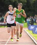 26 August 2023; Ryan Vickers from Firies, Kerry, on his way to winning the Boys under-14 800m during the Community Games National Track and Field finals at Carlow SETU in Carlow. Photo by Matt Browne/Sportsfile
