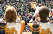 26 August 2023; Attendees watch trumpeters from The Notre Dame Marching Band during mass in Dublin Castle ahead of the Aer Lingus College Football Classic match between Notre Dame and Navy in Dublin. Over 6,500 members of the Notre Dame community attended the event. Photo by Ramsey Cardy/Sportsfile