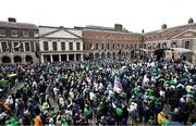 26 August 2023; A general view of the 6,500 members of the Notre Dame community attending the opening mass in Dublin Castle ahead of the Aer Lingus College Football Classic match between Notre Dame and Navy in Dublin. Over 6,500 members of the Notre Dame community attended the event. Photo by Ramsey Cardy/Sportsfile