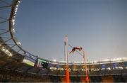 26 August 2023; (EDITOR'S NOTE; This image was created using a special effects camera filter) Christopher Nilsen of USA competes in the men's pole vault final during day eight of the World Athletics Championships at the National Athletics Centre in Budapest, Hungary. Photo by Sam Barnes/Sportsfile