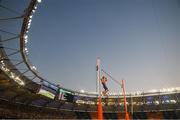 26 August 2023; (EDITOR'S NOTE; This image was created using a special effects camera filter) Christopher Nilsen of USA competes in the men's pole vault final during day eight of the World Athletics Championships at the National Athletics Centre in Budapest, Hungary. Photo by Sam Barnes/Sportsfile